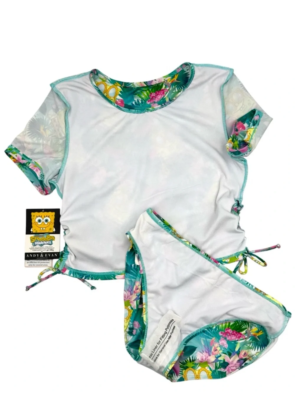 Andy & Evan x SpongeBob SquarePants Tropical Rash Guard Set - Size L (12/14) - Picture 3 of 16